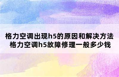 格力空调出现h5的原因和解决方法 格力空调h5故障修理一般多少钱